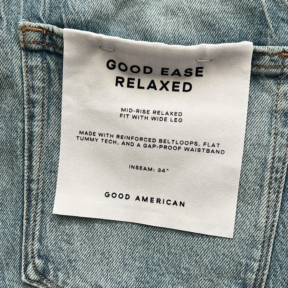 Good American Classic Blue Wide-Leg Jeans